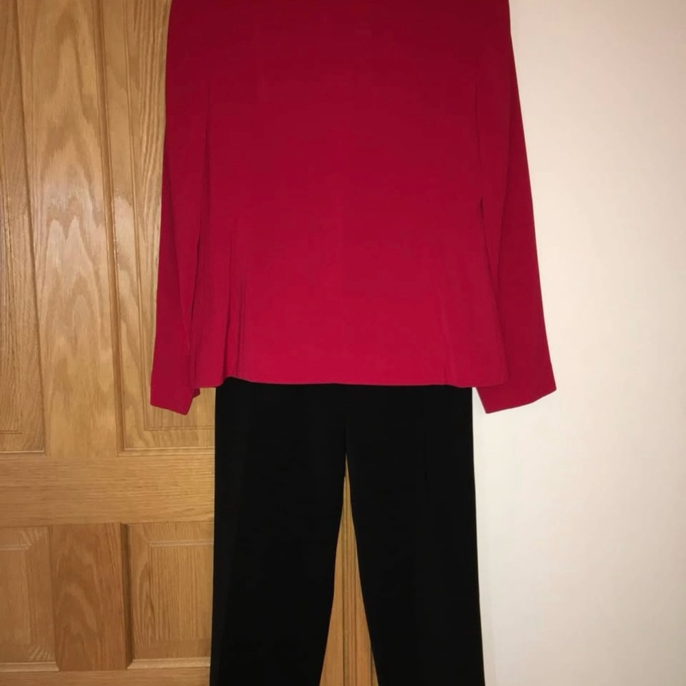 Amanda Smith Ladys’ slacks dress suit 3-piece garment Red Jacket and Black Pants - Picture 2 of 5